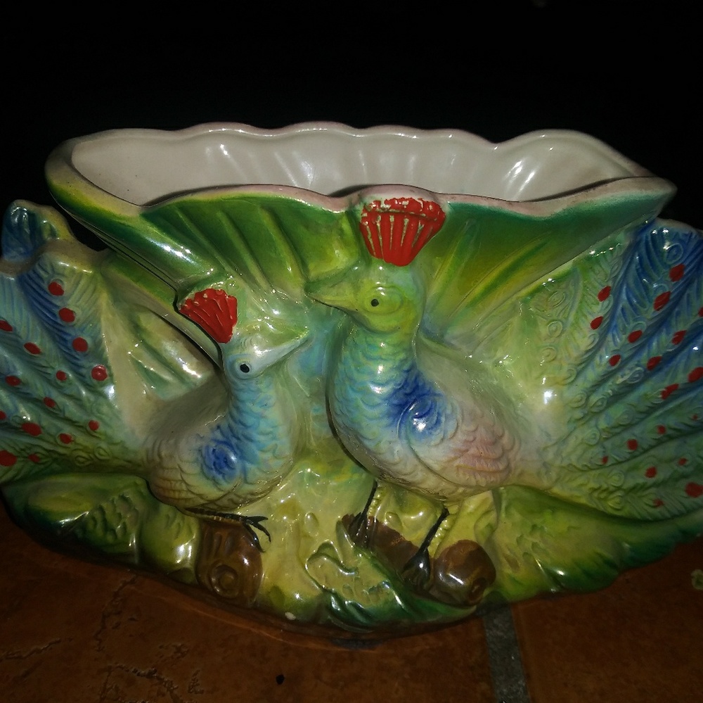 Beautiful peacock Potter vase